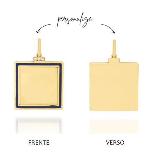 Pingente Moldura G – Azul