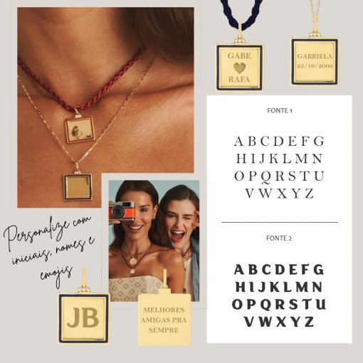 Pingente Moldura G – Azul