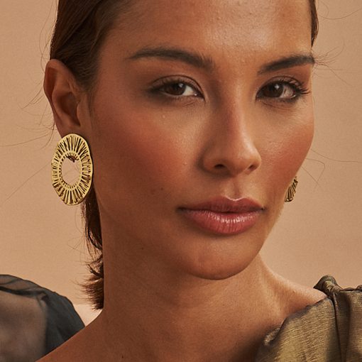 ARGOLA EXPLOSÃO OVAL GRANDE              OURO AMARELO