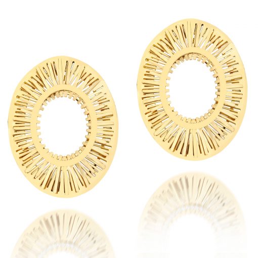 ARGOLA EXPLOSÃO OVAL GRANDE              OURO AMARELO