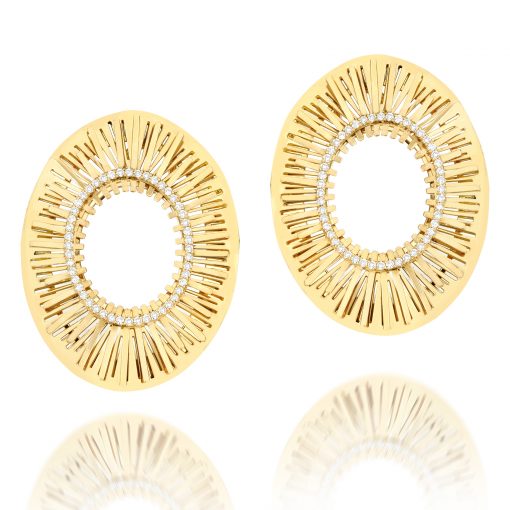 ARGOLA EXPLOSÃO OVAL GRANDE BRILHANTES