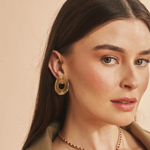 ARGOLA EXPLOSÃO OVAL  MÉDIA             OURO AMARELO