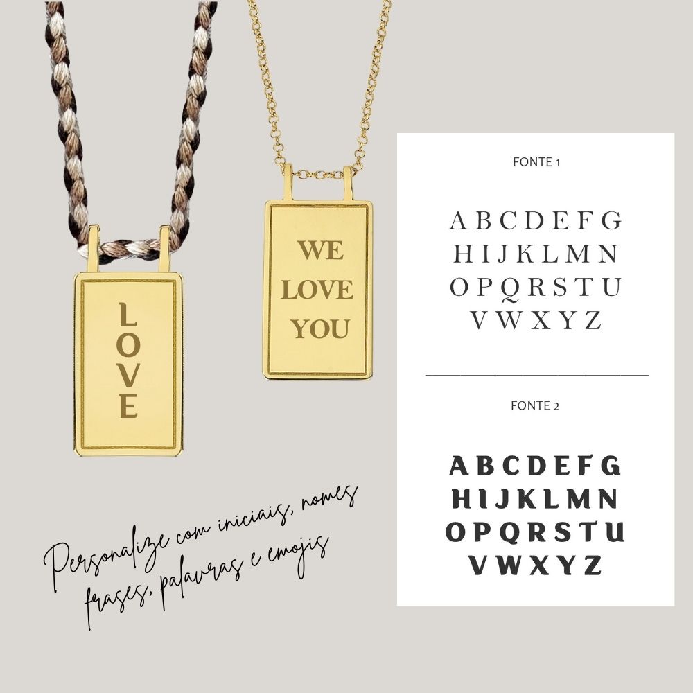 Pingente Placa Vertical